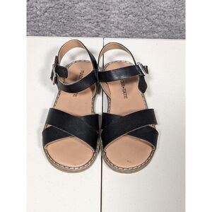 Tucker + Tate Arya Sandals Criss Cross Strap Beach Summer Casual Size M Black